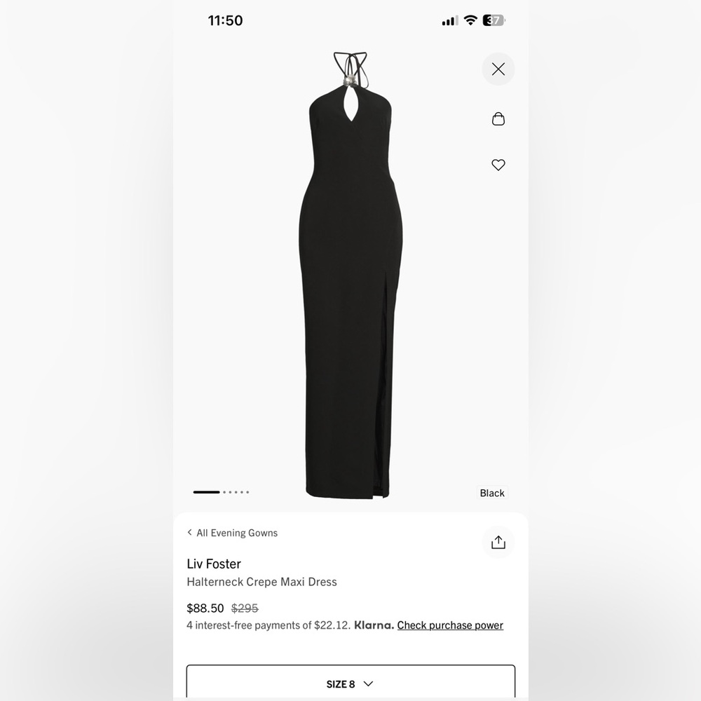 Liv Foster Black Halterneck Maxi Dress - WORN ONCE
